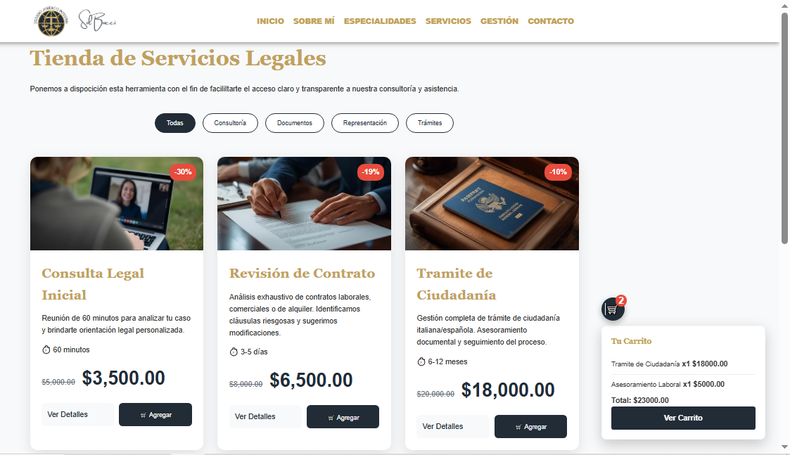 Tienda de sesrvicios Legales